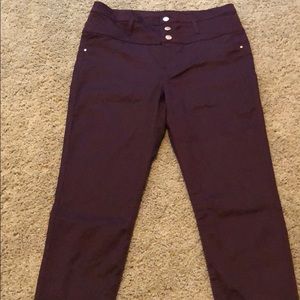 High-waisted Refuge Oxblood/Wine Red Trousers!